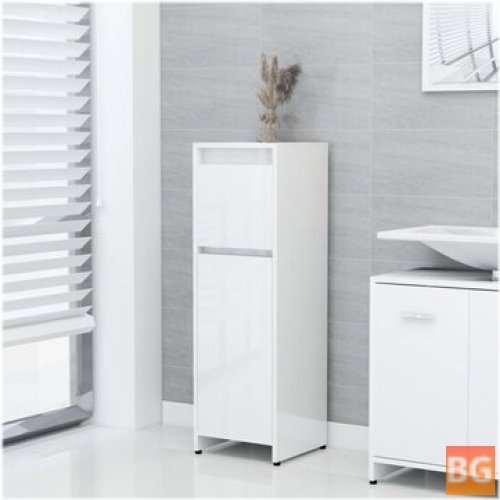 Home Office Cabinet with Gloss White Finish