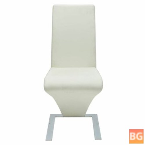 White Faux Leather Dining Chairs (2 pcs)
