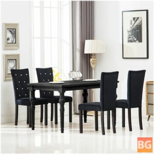 Black velvet dining room chairs