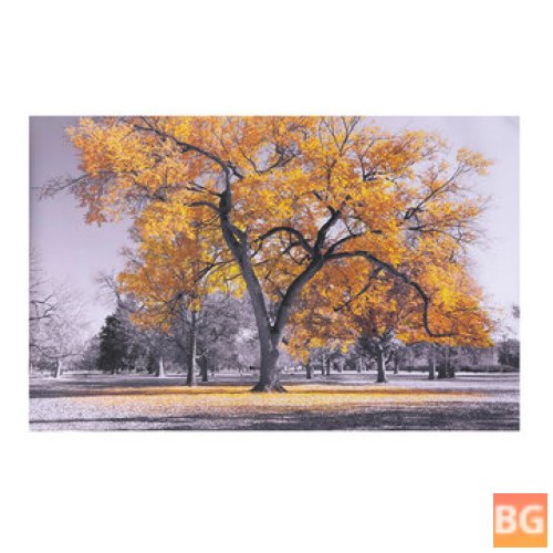 Large White Tree With Black Leaves - Canvas Wall Art Picture Print