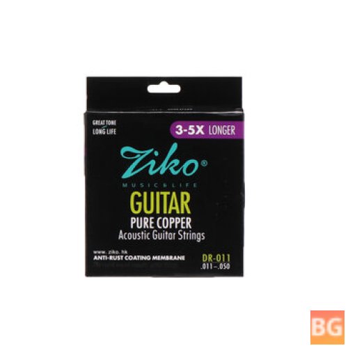ZIKO DR-Series Acoustic Guitar Strings - Pure Copper Wound Strings