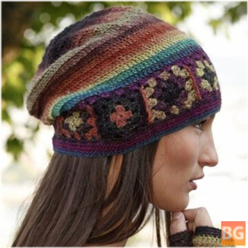Women's Beanie with Color Block Design