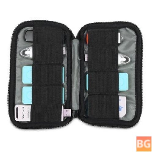 BUBM 9SBR Portable Digital Accessories Organizer - 9 Pcs U Disk Case Storage Bag