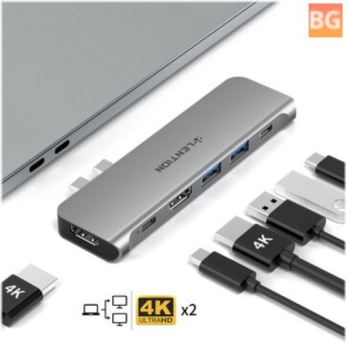 6-in-1 USB-C Docking Station Adapter - Dock for Apple MacBook Pro/iPad Pro/iPhone/iPod/Touchscreen