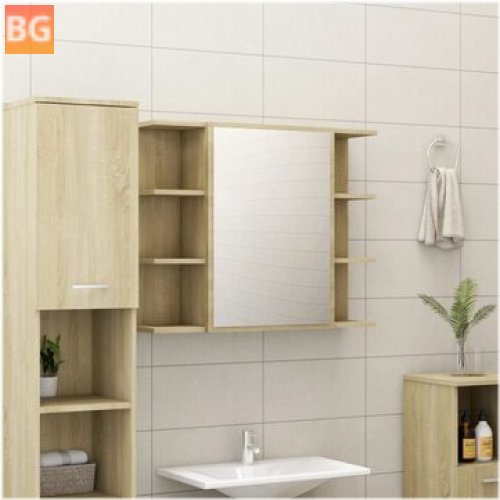 Sonoma Oak 31.5"x8.1"x25.2" bathroom mirror cabinet