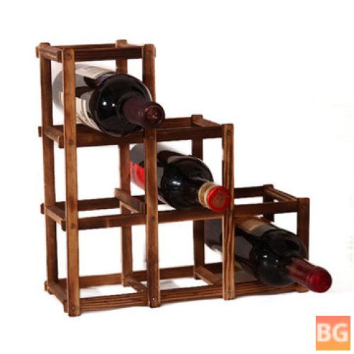 6-Bottle Wooden Wine Rack