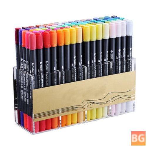 Watercolor Dual Tip Marker Set with Fineliner - 12/24/36/48/80 Colors
