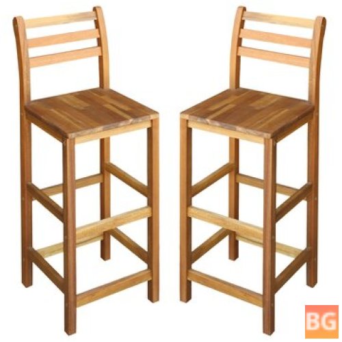 2-Piece Solid Wood Bar Chairs