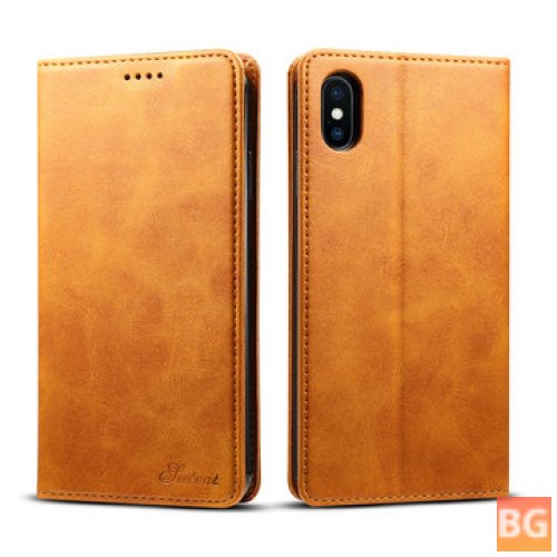 iPhone XS Wallet Cover with Magnetic Slot for Cash and Credit Cards