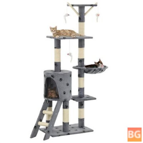 Cat Tree - 138 cm - Hammock Scratcher Tower Home Furniture Climbing Frame Toy - Spacious Perch Bedpan Pet Supplies