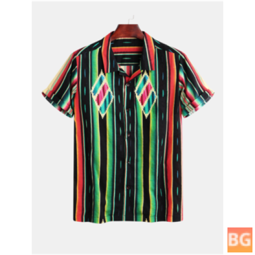 Short Sleeve Striped T-Shirts with Men's Fashion Colors