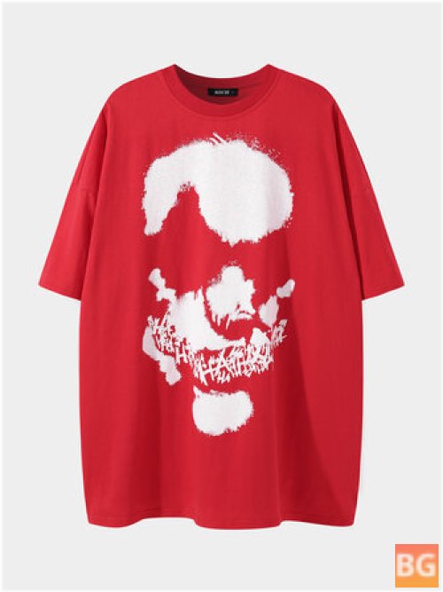 100% Cotton Clown Mask T-Shirt - Graffiti