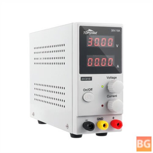TOPSHAK K3010D 4-Digit LED Display - 110V/220V - 30V - 10A - Adjustable - DC Power Supply