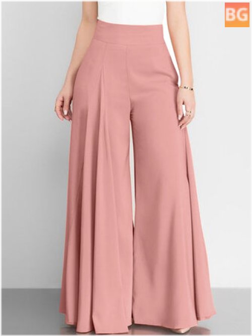 Women's Solid Color Pants With Pocket