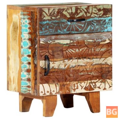 Bedside Cabinet with Wood Carving