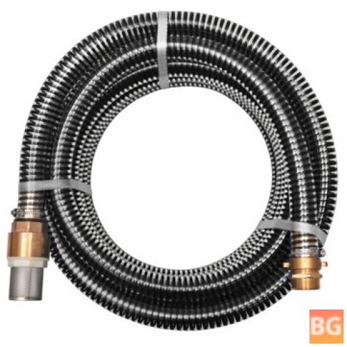 10m Black Suction Hose with Brass Fittings (25mm)