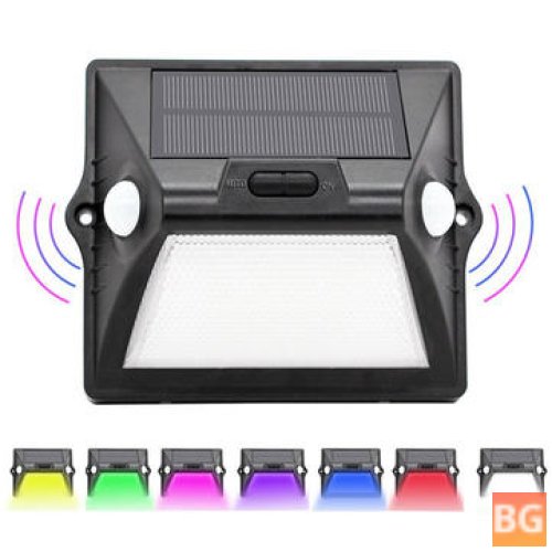 7 Color Solar Powered Wall Light with Dual Headed Motion Sensor