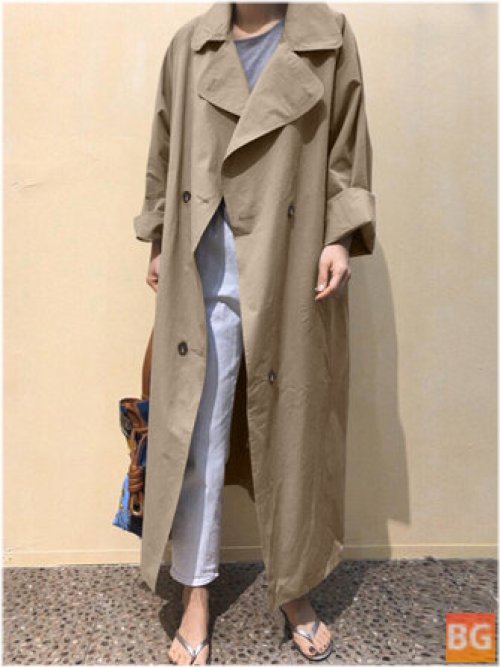 Plus Size Tie-Back Trench Coat for Women