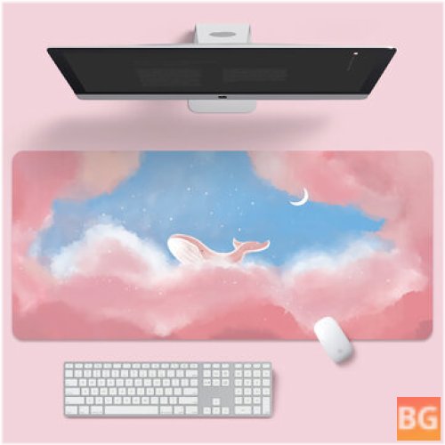 Large Mouse Pad for Home Office - Pink Whale