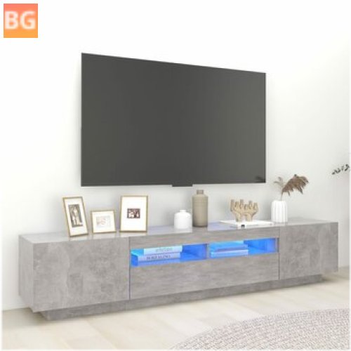 TV Cabinet with LED Lights - Gray 78.7