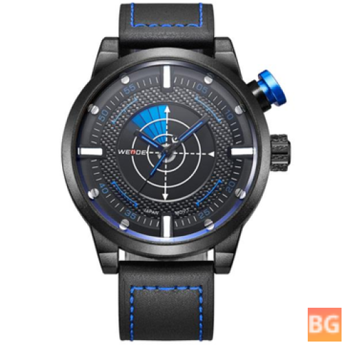 WEIDE WH5201-3C Men's Quartz Watch - Leather Strap