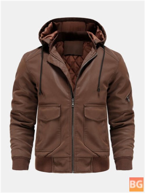 Zippered Hooded warm Casual Coat for Men