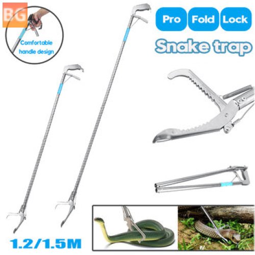 1.2M Foldable Stainless Steel Snake Holder Tongs - Catcher