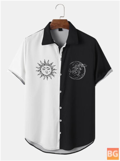 Short Sleeve T-Shirts with Sun Print