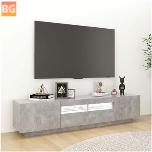 TV Cabinet with LED Lights - Gray 70.8