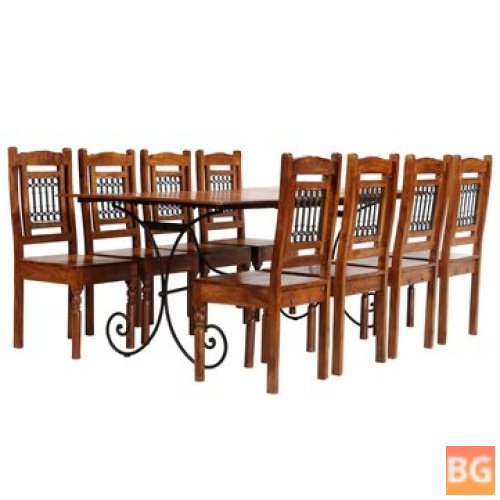 Solid wood dining table with sheesham finish