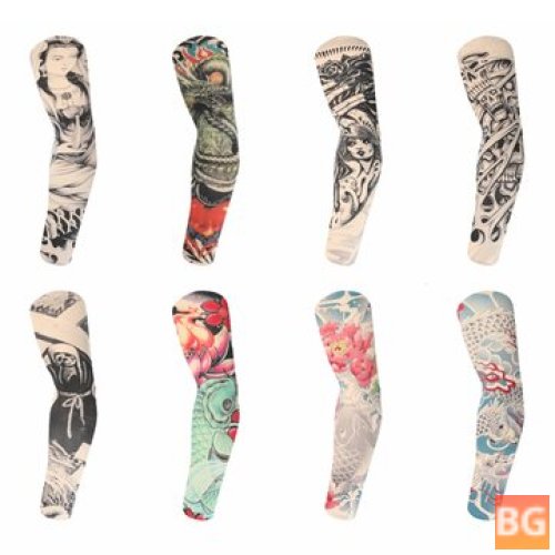 Sunscreen Sleeves - Printing Outdoor Riding Flower Arm Tattoo Arm Fishing Sleeve