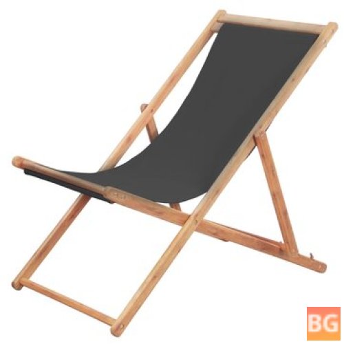 Beach Chair with Fabric and Wood Frame