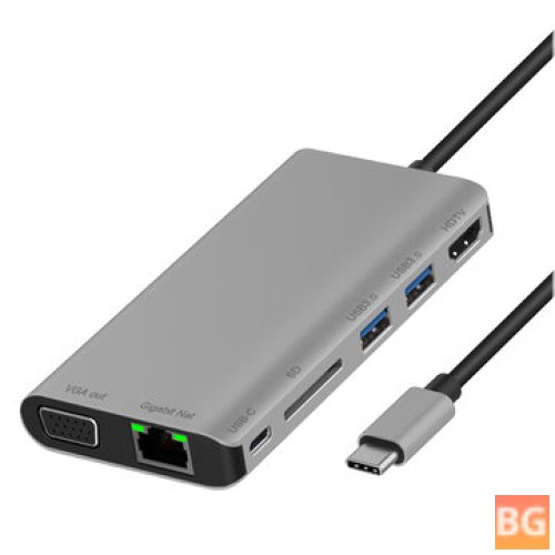 Type-C Hub with HDMI and VGA Ports - 2-Port