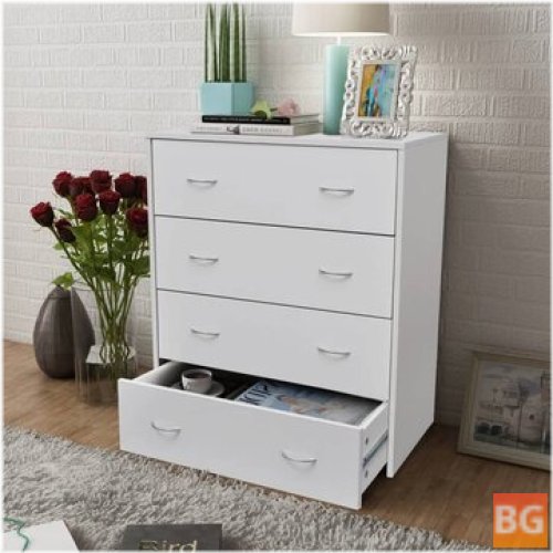 Sideboard with 4 drawers - 60x30.5x71 cm white