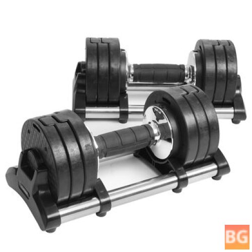 2-Pack Adjustable Dumbbells - Fitness Gym Workout & Base