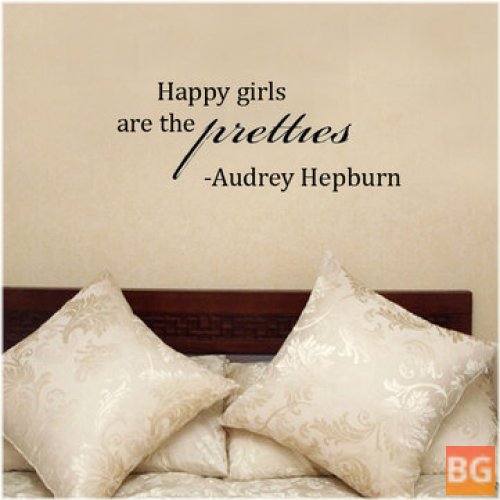 Happy Girls Are The Cutest PVC Word Quote Wallpaper