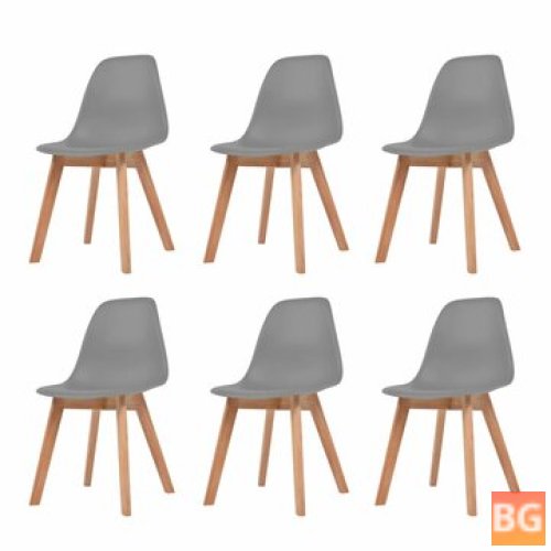 Gray Plastic Dining Chairs (Set of 6)