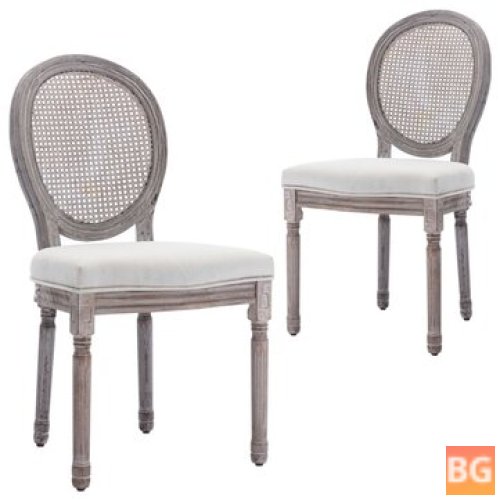 Cream Fabric Dining Chairs (Set of 2)