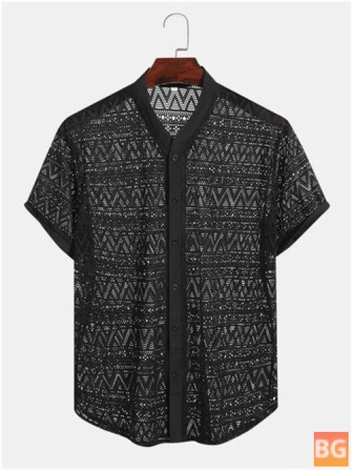 Short Sleeve Shirts with Mesh Pattern
