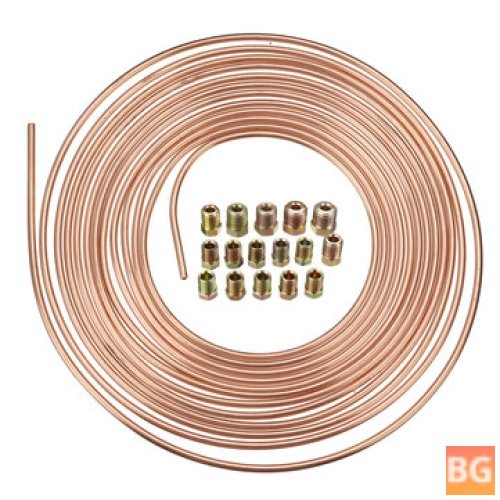 25Ft Brake Line Kit with Copper Nickel Tubing and Nuts
