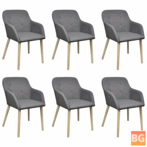 6-Piece Fabric and Solid Oak Chairs