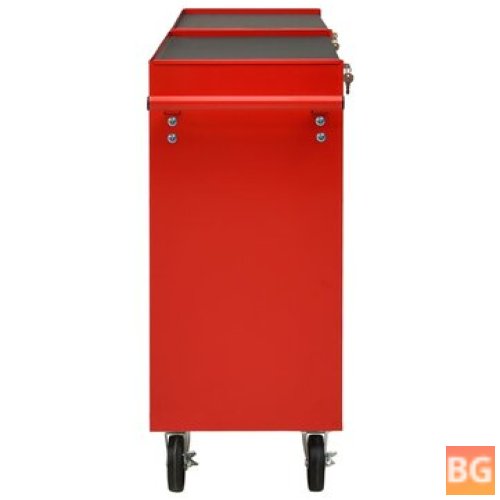 Tool Trolley with 10 Drawers - Steel Red