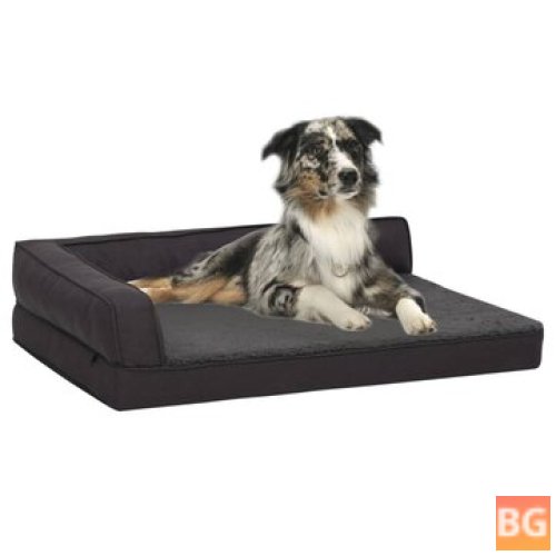 Dog Bed -Ergonomic Linen Look - Black