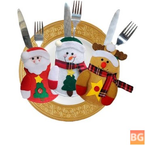 Santa Fork Holder - Christmas Tableware Knife Fork Holders