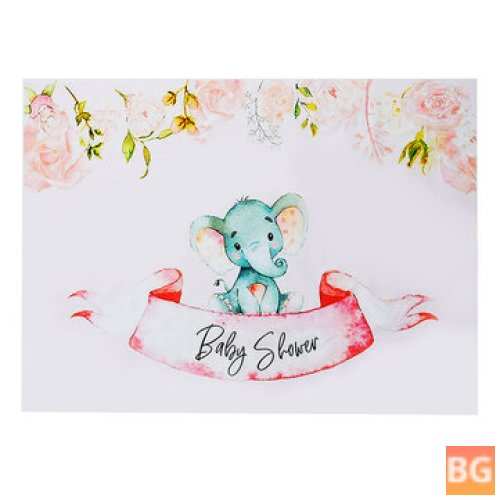 Baby Shower Background Backdrop - Elephant Pink