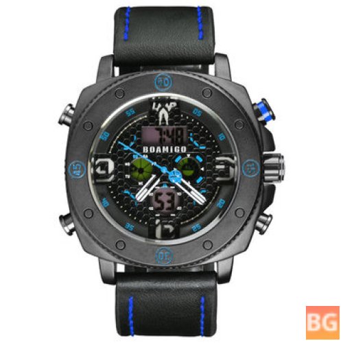 BOAMIGO F525 Fashion Men's Digital Watch with Creative Dial, Luminous Week Display, Dual Display Watch