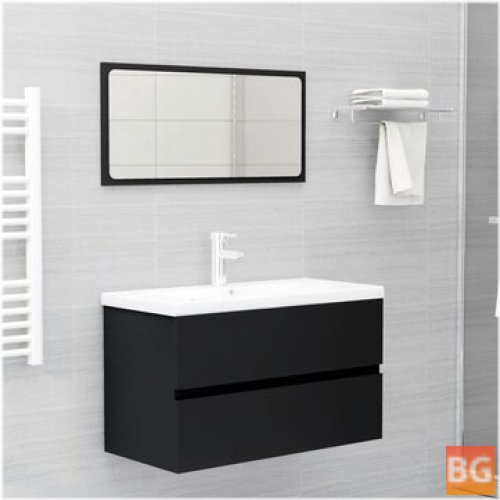 Black Chipboard Bathroom Furniture Set