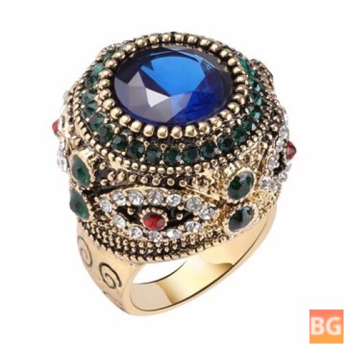 Women's Finger Rings with Gold Plated Rhinestone