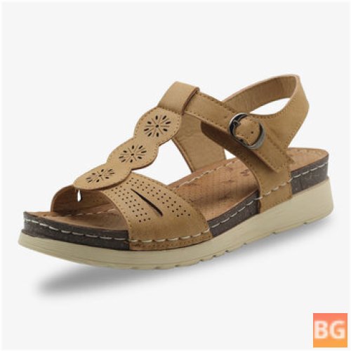 Women's Open-toed Wedge sandals with a breathable material