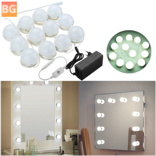 White Vanity Mirror Lights with EU Adapter and Dimmer